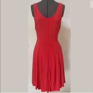 CATHERINE MALANDRINO FLARE DRESS TOMATO RED NWOT
